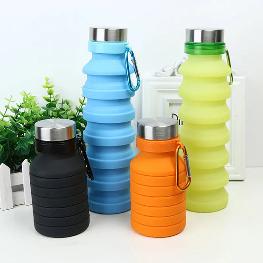 Creative New Product 550Ml Outdoor Telescopic Water Bottle Portable Foldable Silicone Water Bag Sports Water Cup Drinkware Tumbler